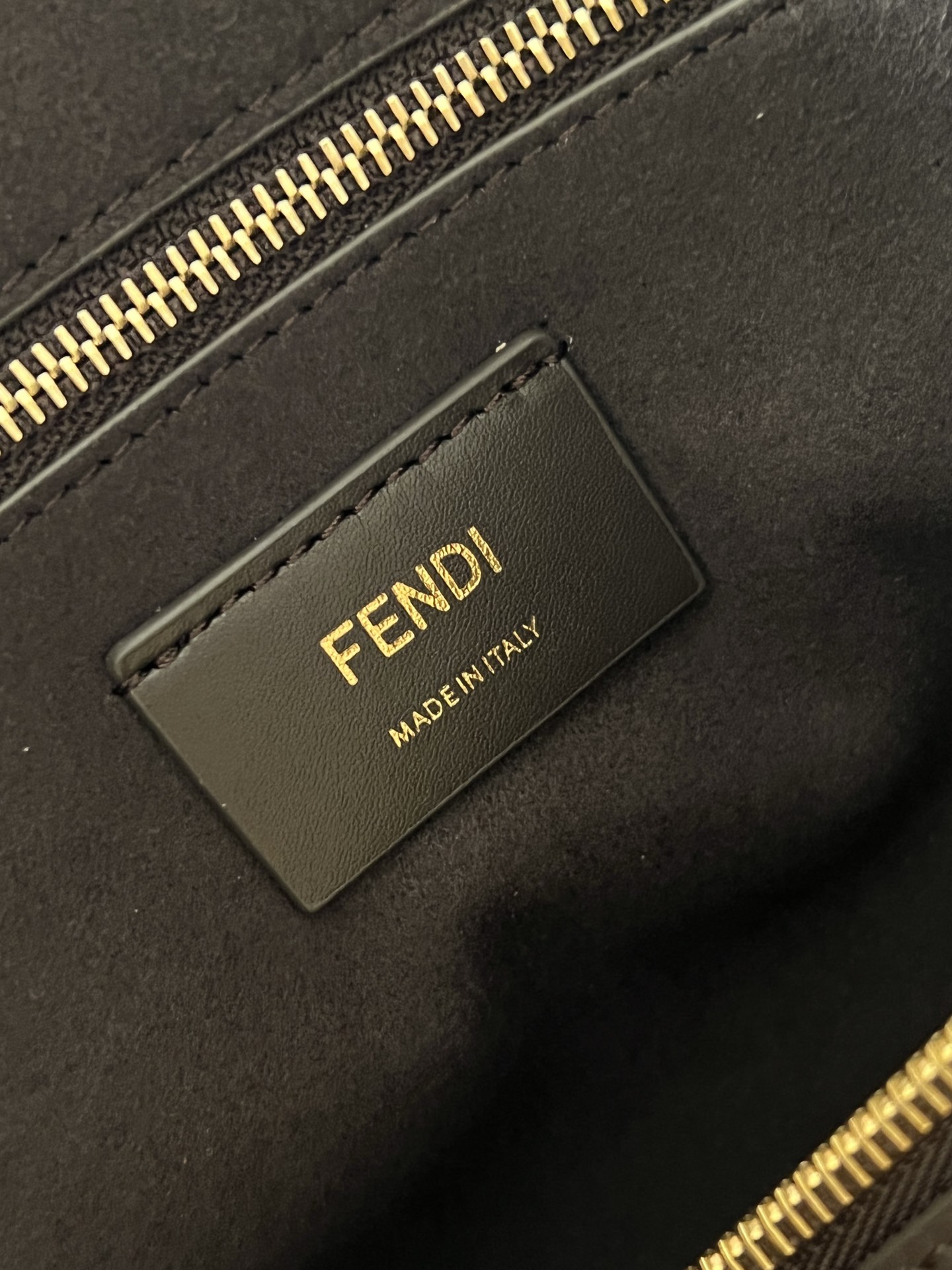 FENDI Simply Fendi Medium Brown FF jacquard fabric bag