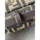 FENDI Simply Fendi Medium Brown FF jacquard fabric bag