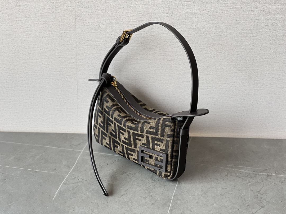 FENDI Simply Fendi Mini Brown FF jacquard fabric mini bag