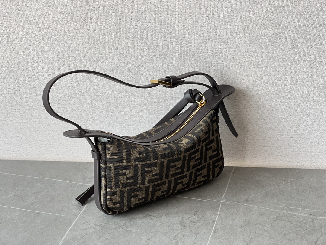 FENDI Simply Fendi Mini Brown FF jacquard fabric mini bag