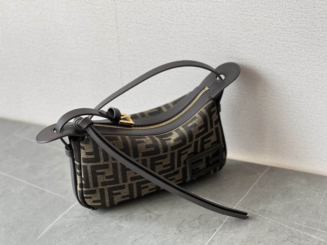 FENDI Simply Fendi Mini Brown FF jacquard fabric mini bag