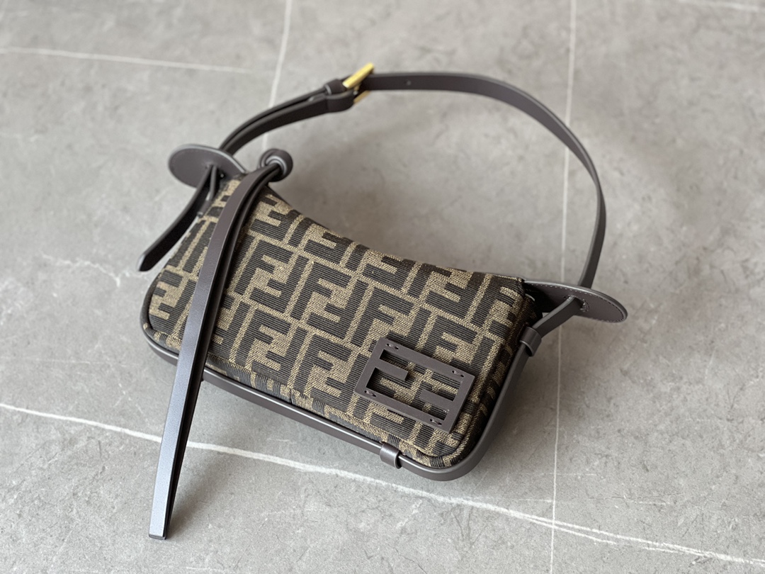 FENDI Simply Fendi Mini Brown FF jacquard fabric mini bag