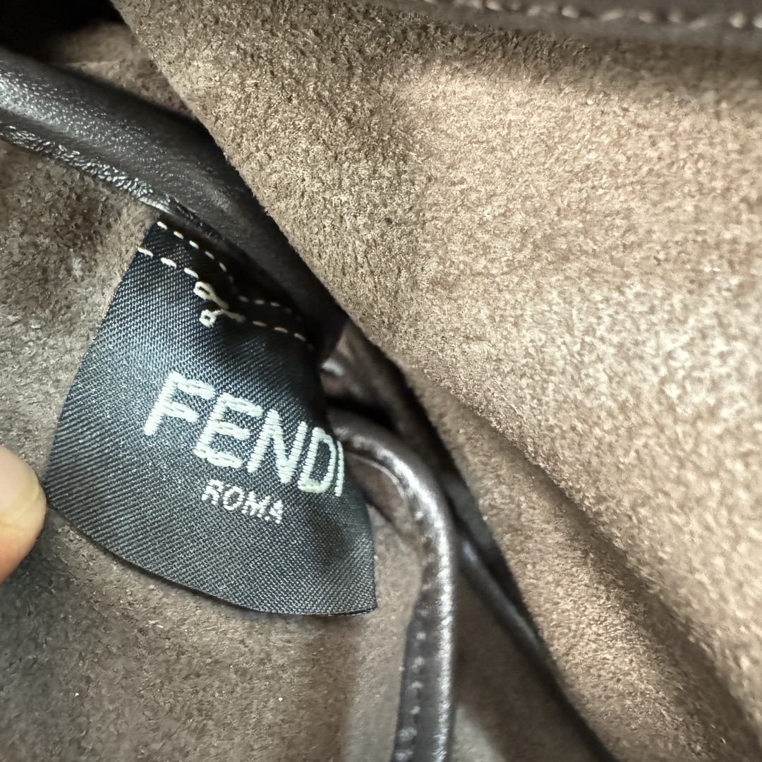 FENDI Simply Fendi Mini Brown FF jacquard fabric mini bag