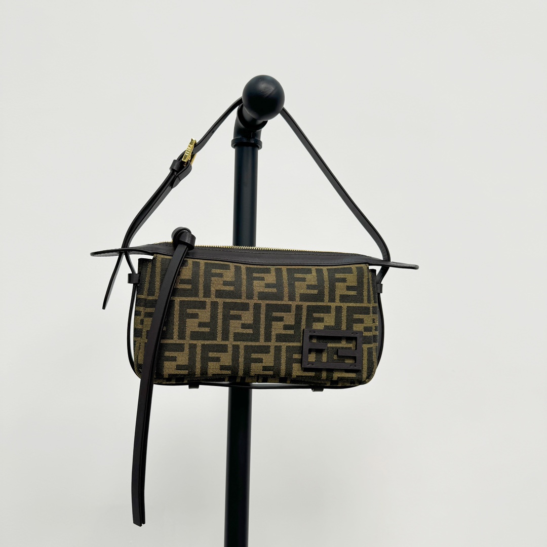 FENDI Simply Fendi Mini Brown FF jacquard fabric mini bag