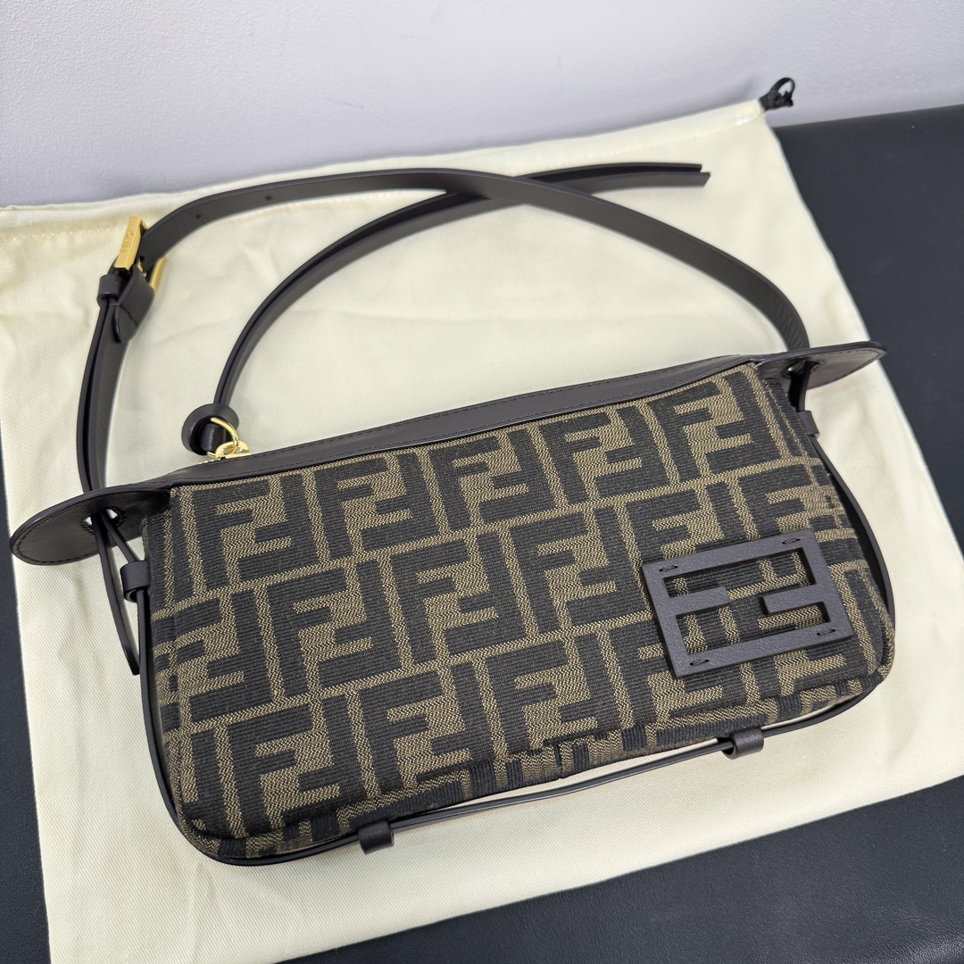 FENDI Simply Fendi Mini Brown FF jacquard fabric mini bag