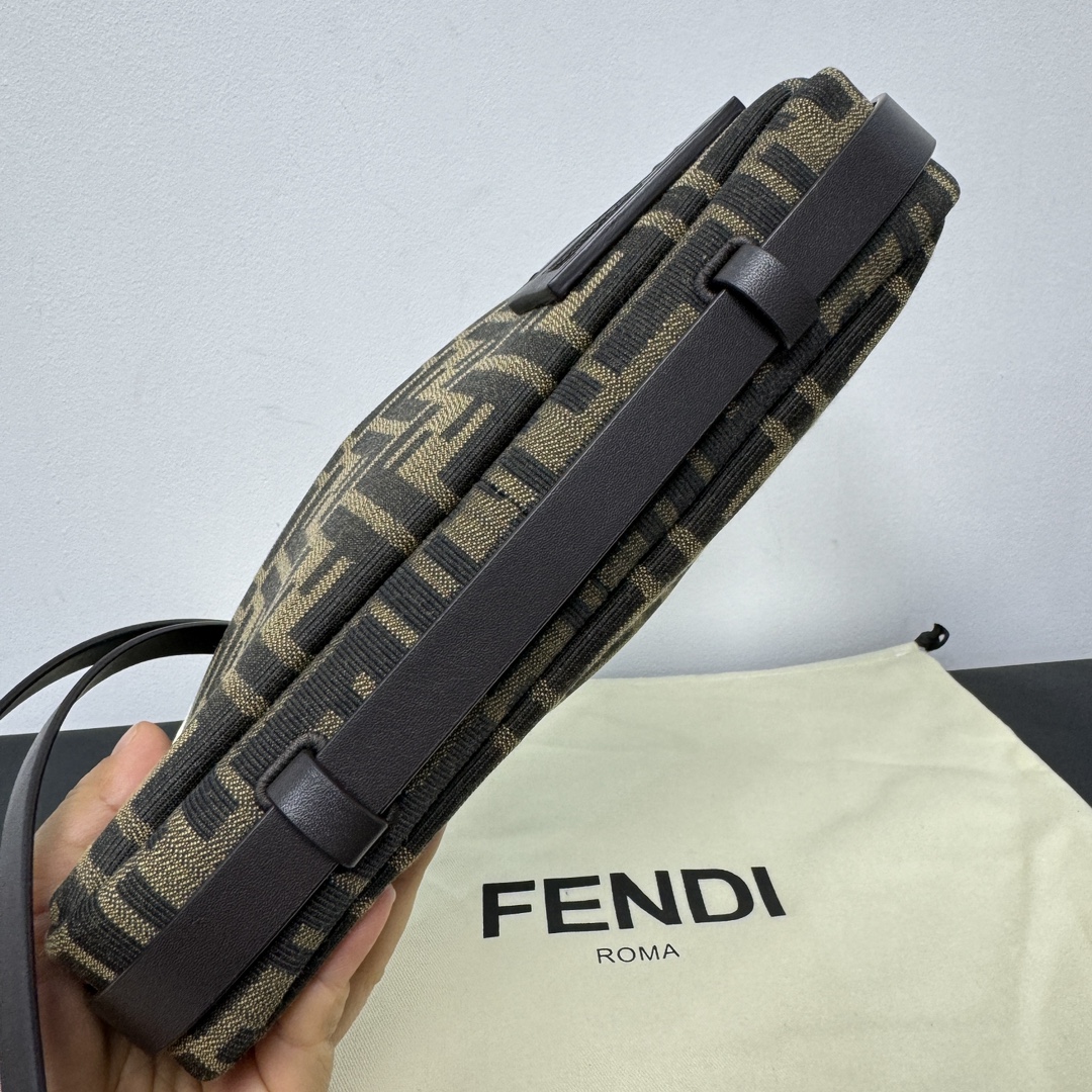 FENDI Simply Fendi Mini Brown FF jacquard fabric mini bag