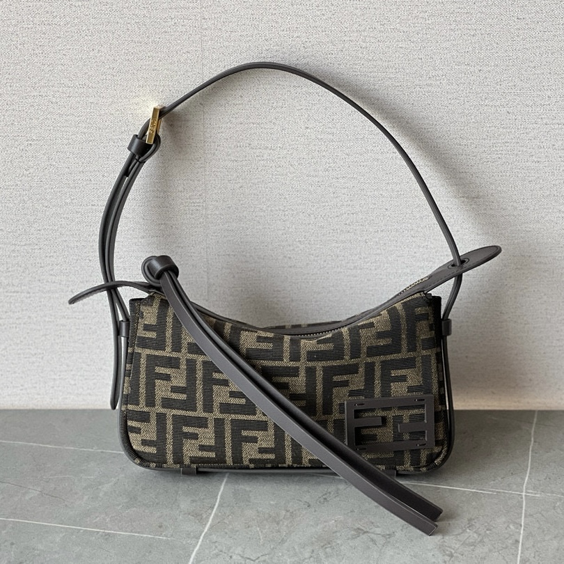 FENDI Simply Fendi Mini Brown FF jacquard fabric mini bag