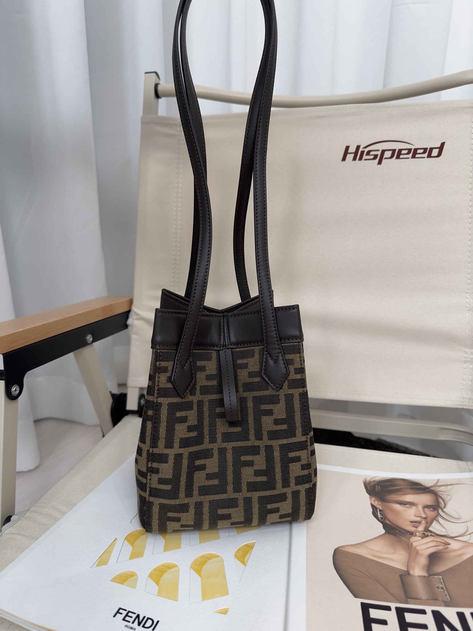 FENDI Fendi Origami Mini Brown FF jacquard fabric mini bag that can be transformed