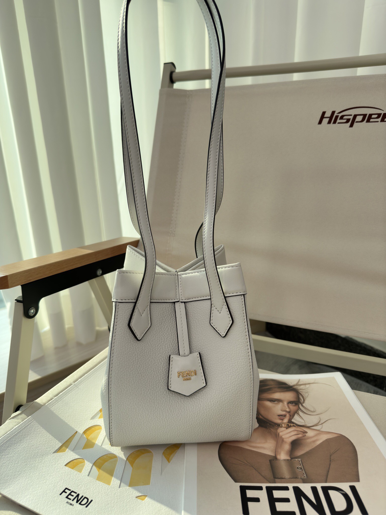 FENDI Origami Mini White leather mini bag that can be transformed