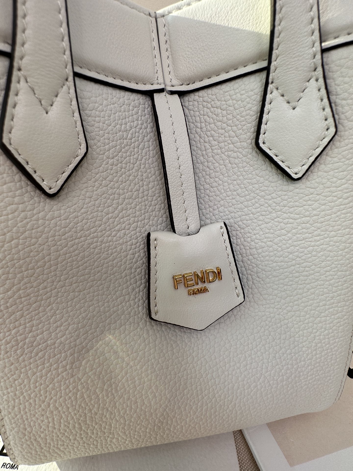 FENDI Origami Mini White leather mini bag that can be transformed