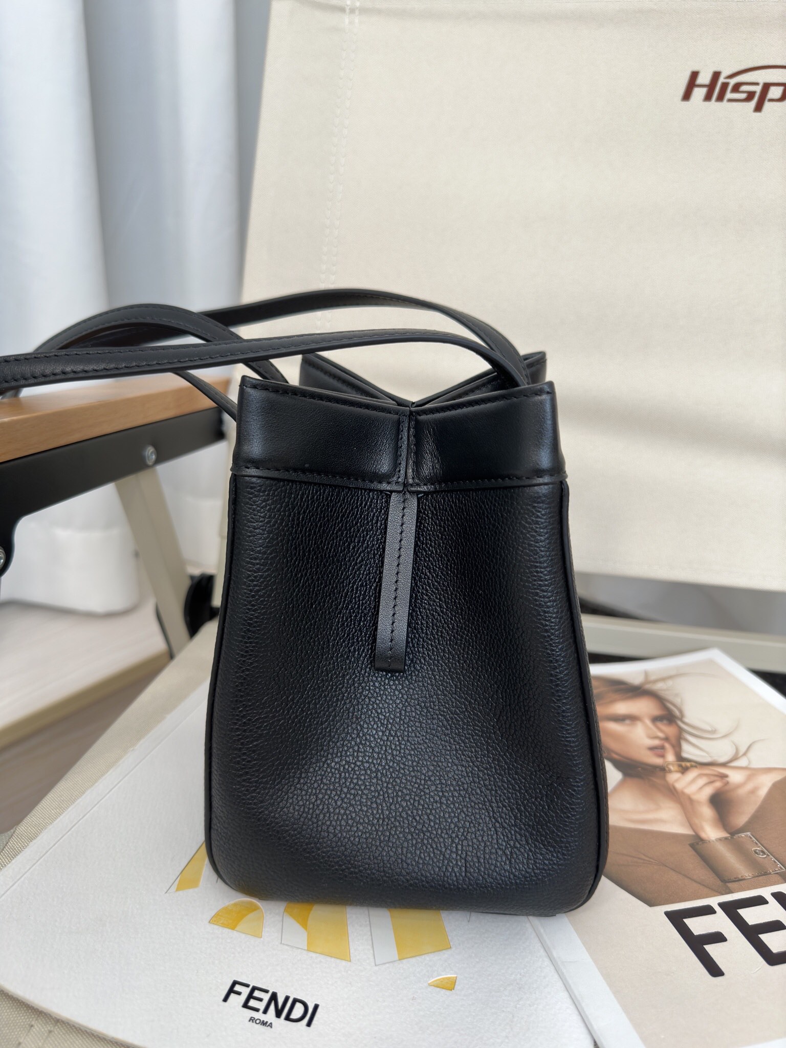 FENDI Origami Mini Black leather mini bag that can be transformed