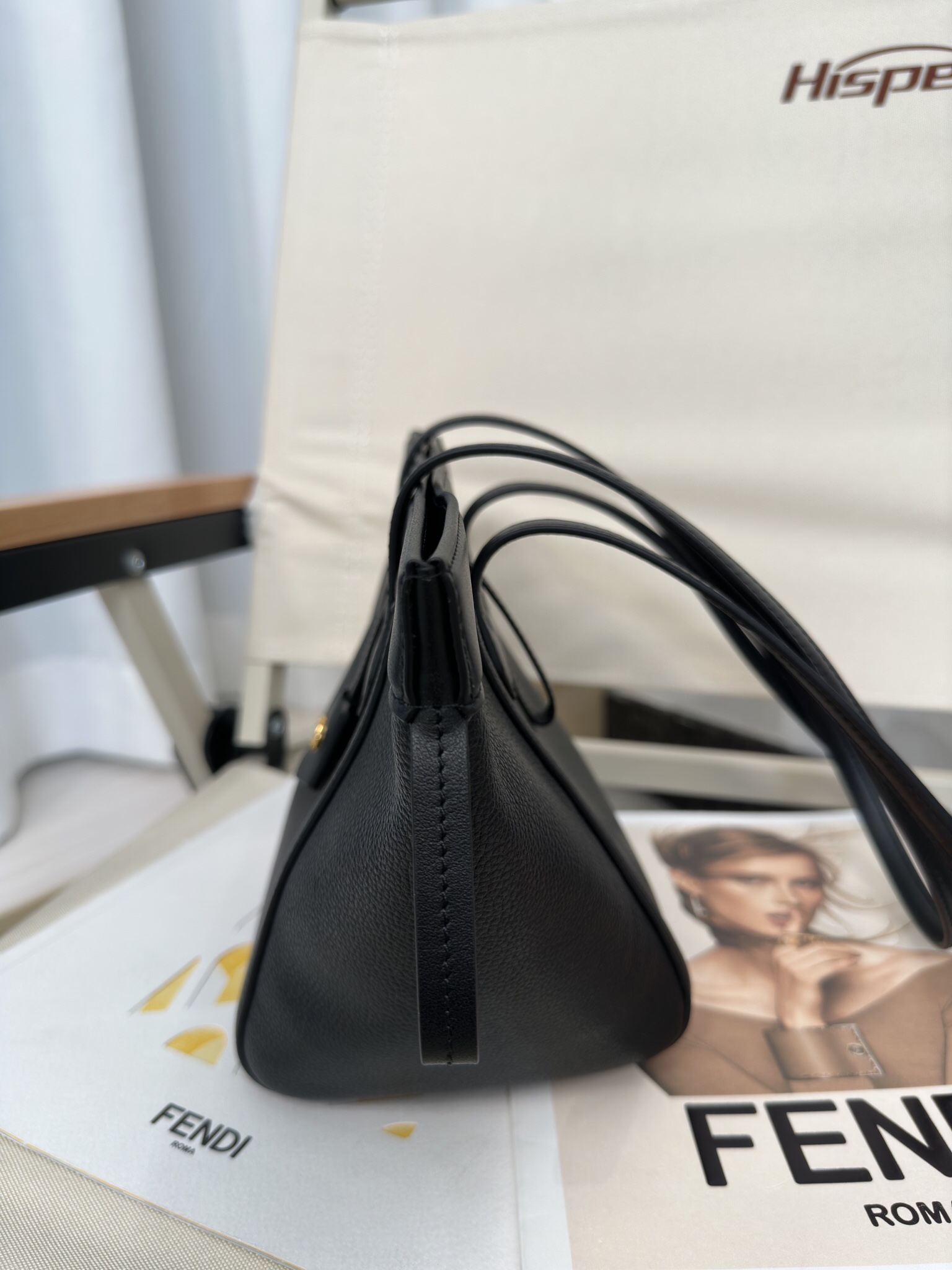 FENDI Origami Mini Black leather mini bag that can be transformed