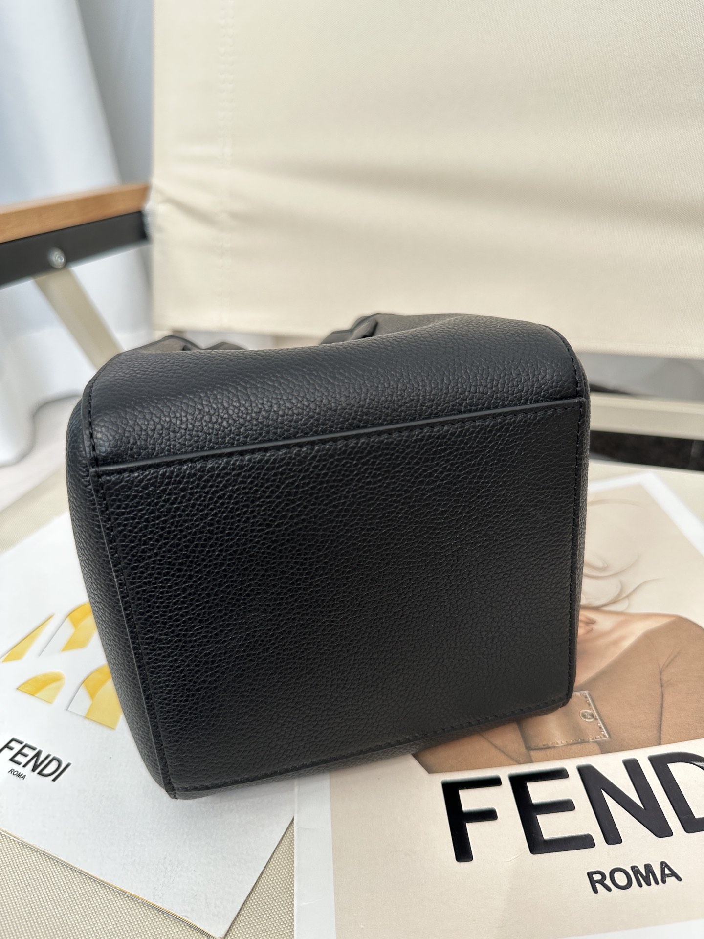 FENDI Origami Mini Black leather mini bag that can be transformed