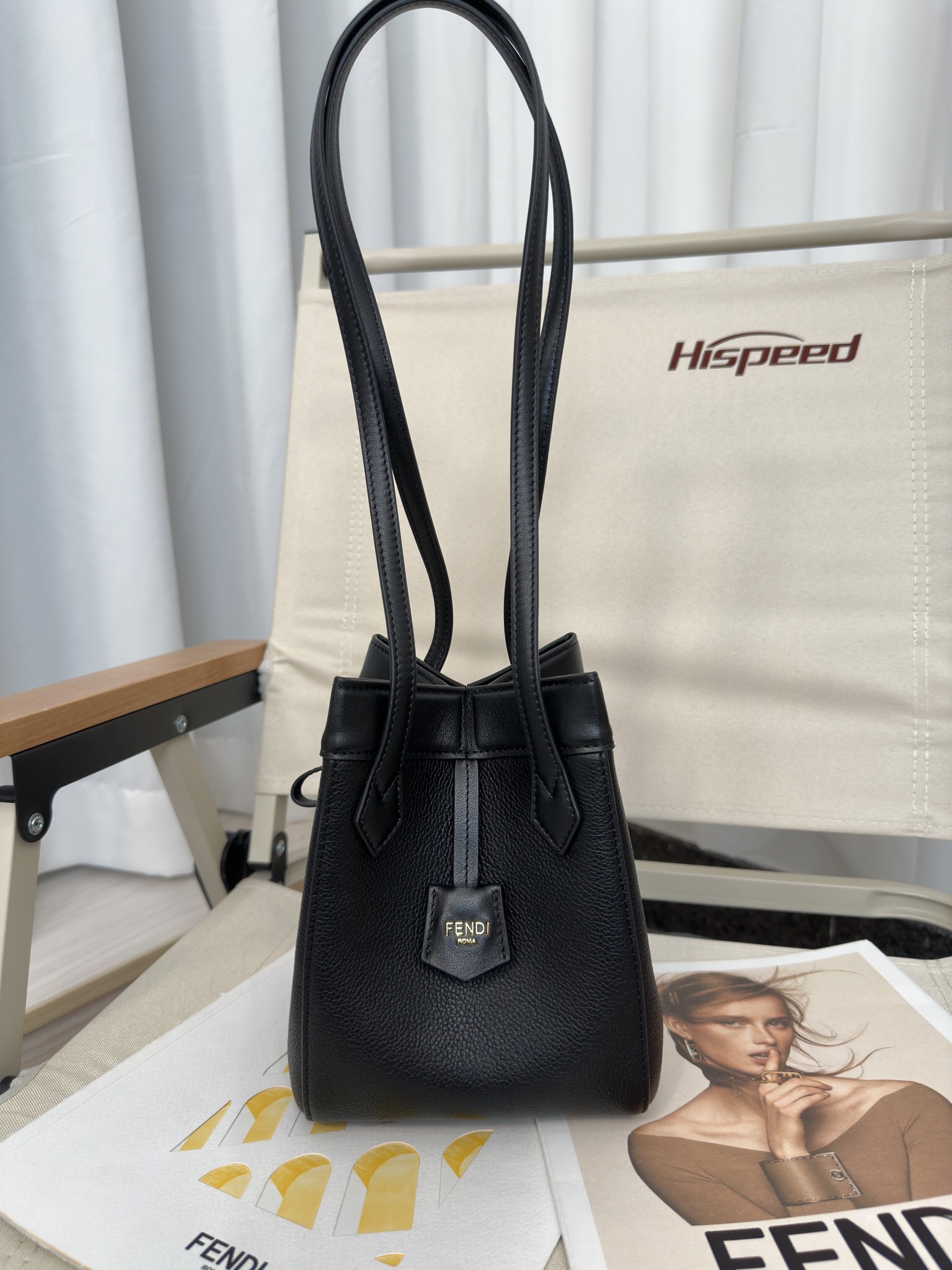 FENDI Origami Mini Black leather mini bag that can be transformed