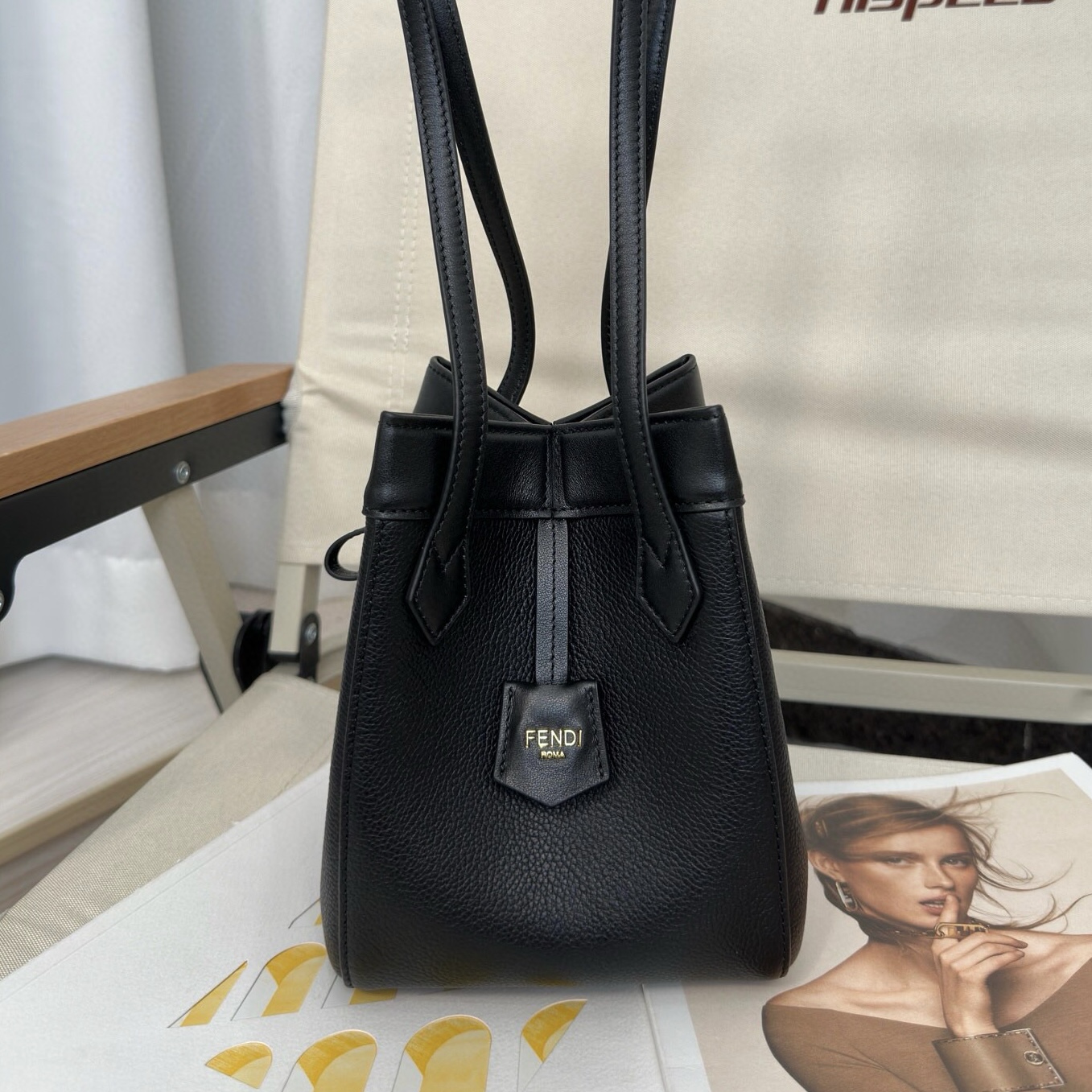 FENDI Origami Mini Black leather mini bag that can be transformed