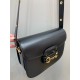 GUCCI Horsebit 1955 Small Shoulder Bag Black Leather 