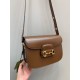 GUCCI Horsebit 1955 Small Shoulder Bag Brown Leather 