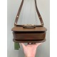 GUCCI Horsebit 1955 Small Shoulder Bag Brown Leather 