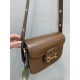 GUCCI Horsebit 1955 Small Shoulder Bag Brown Leather 