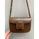 GUCCI Horsebit 1955 Small Shoulder Bag Brown Leather 