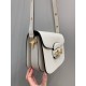 GUCCI Horsebit 1955 Small Shoulder Bag White Leather 