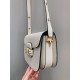 GUCCI Horsebit 1955 Small Shoulder Bag White Leather 