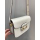 GUCCI Horsebit 1955 Small Shoulder Bag White Leather 