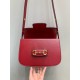 GUCCI Horsebit 1955 Small Shoulder Bag Red Leather 