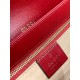 GUCCI Horsebit 1955 Small Shoulder Bag Red Leather 