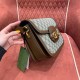 GUCCI Horsebit 1955 Small Shoulder Bag GG Supreme Canvas with Brown Leather