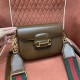 GUCCI Horsebit 1955 Mini Shoulder Bag Brown Leather