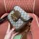 GUCCI Horsebit 1955 Mini Shoulder Bag  GG Supreme Canvas with Brown Leather