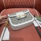 GUCCI Horsebit 1955 Mini Shoulder Bag  GG Supreme Canvas with White Leather