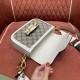 GUCCI Horsebit 1955 Mini Shoulder Bag  GG Supreme Canvas with White Leather