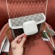 GUCCI Horsebit 1955 Mini Shoulder Bag  GG Supreme Canvas with White Leather