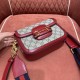 GUCCI Horsebit 1955 Mini Shoulder Bag  GG Supreme Canvas with Red Leather