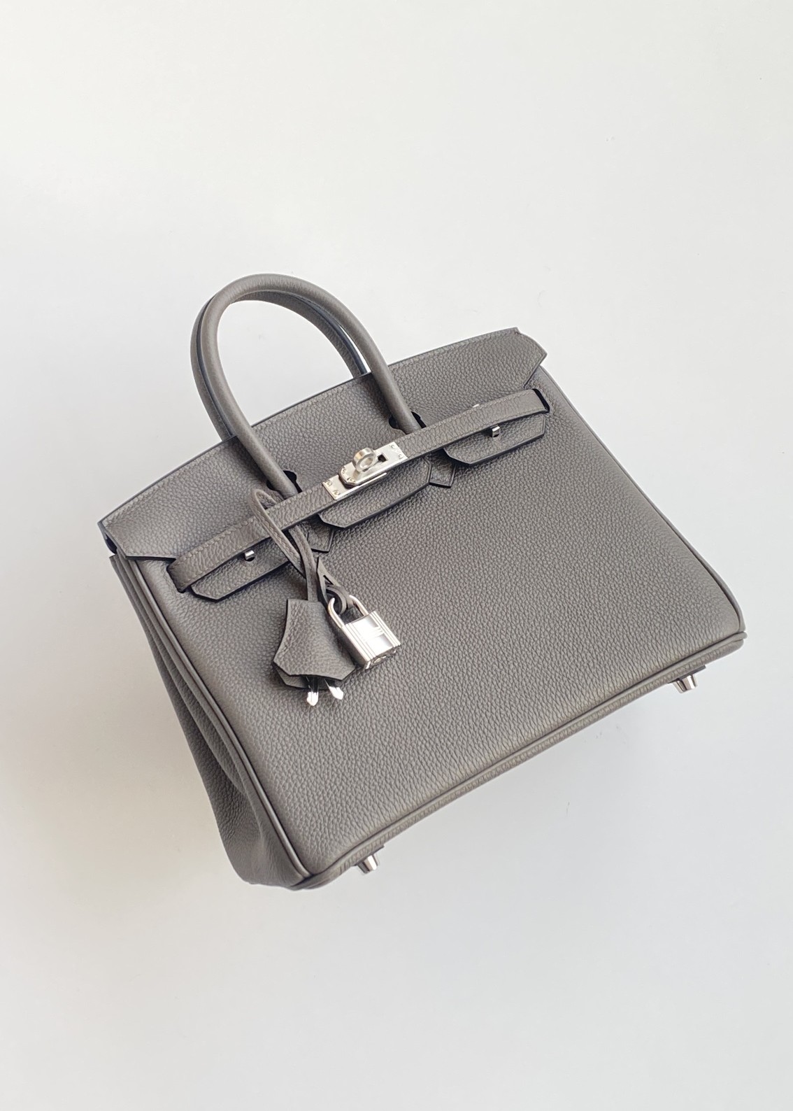 Hermès Birkin 25 Etain Togo Leather Palladium/Silver Hardware (100% Handmade)