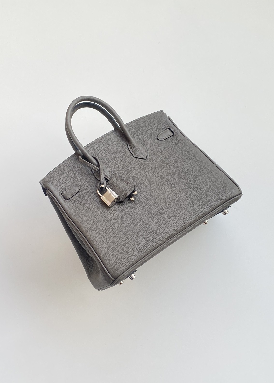 Hermès Birkin 25 Etain Togo Leather Palladium/Silver Hardware (100% Handmade)