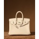 Hermès Birkin 25 Craie Togo Leather Palladium/Silver Hardware (100% Handmade)