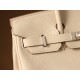 Hermès Birkin 25 Craie Togo Leather Palladium/Silver Hardware (100% Handmade)