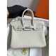 Hermès Birkin 25 Craie Togo Leather Palladium/Silver Hardware (100% Handmade)