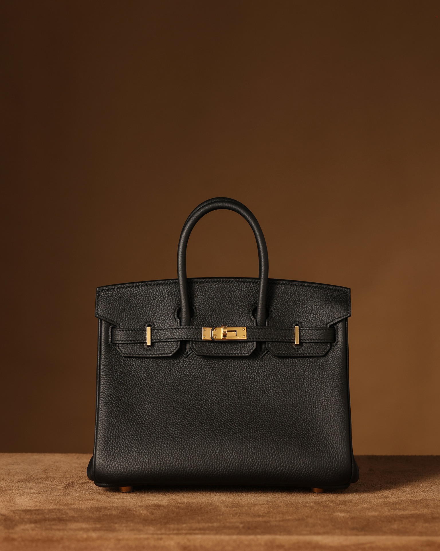 Hermès Birkin 25 Black Togo Leather Gold Hardware (100% Handmade)