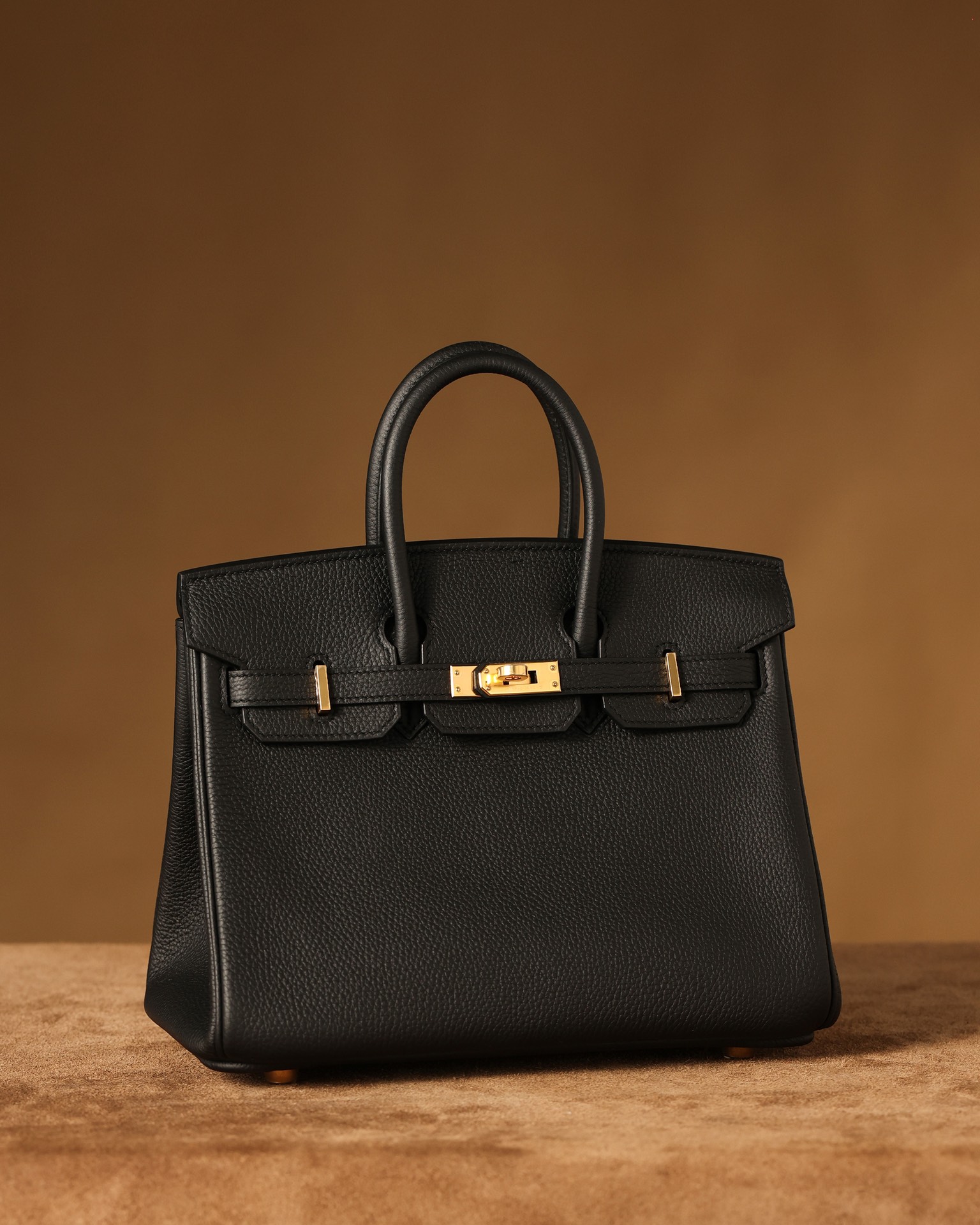 Hermès Birkin 25 Black Togo Leather Gold Hardware (100% Handmade)