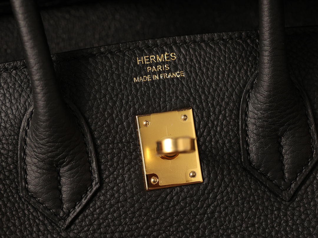 Hermès Birkin 25 Black Togo Leather Gold Hardware (100% Handmade)