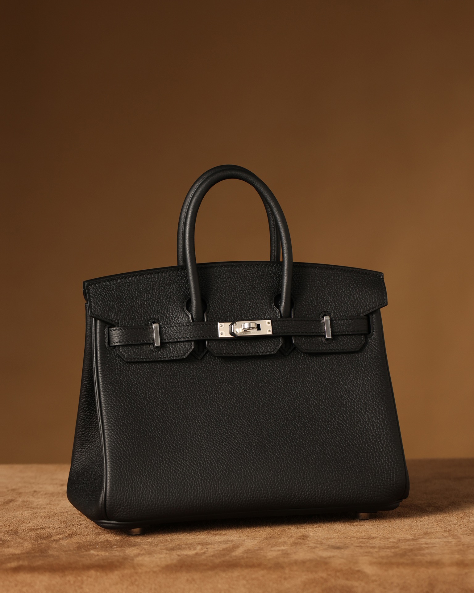 Hermès Birkin 25 Black Togo Leather Palladium/Silver Hardware (100% Handmade)