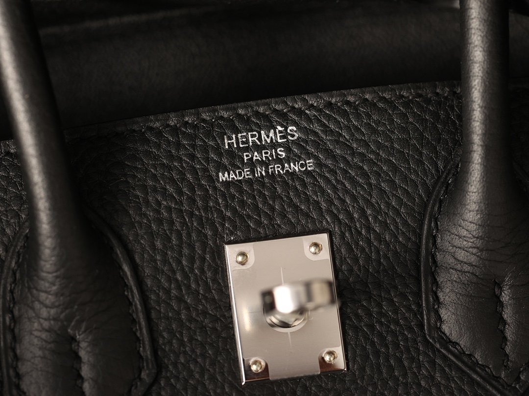 Hermès Birkin 25 Black Togo Leather Palladium/Silver Hardware (100% Handmade)