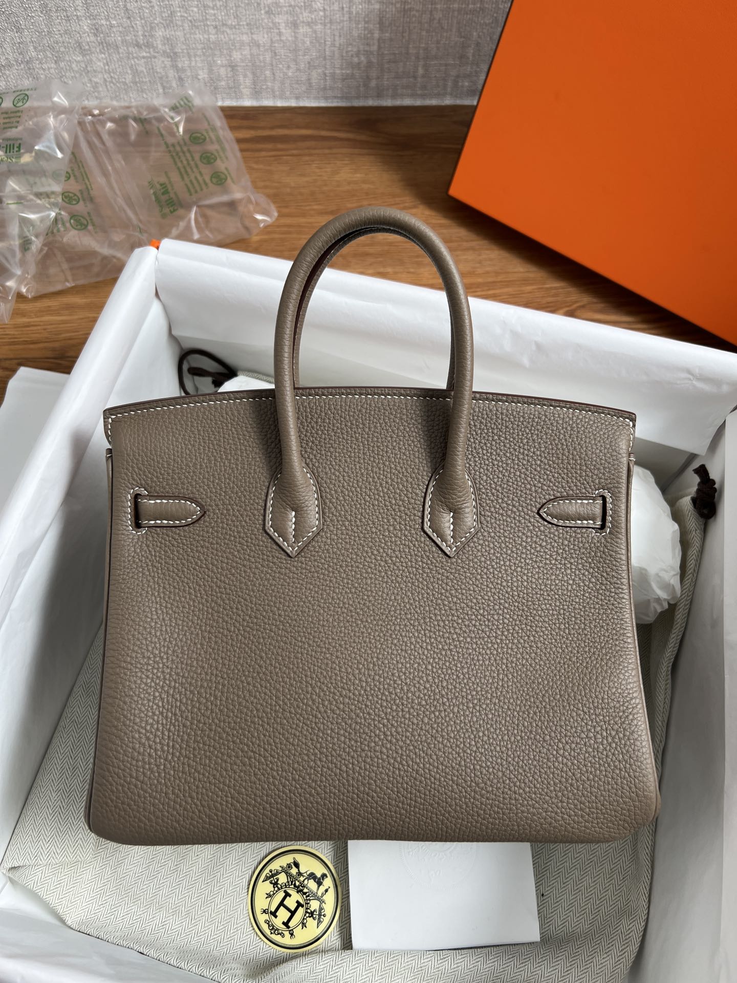 Hermès Birkin 25 Etoupe Togo Leather Gold Hardware (100% Handmade)