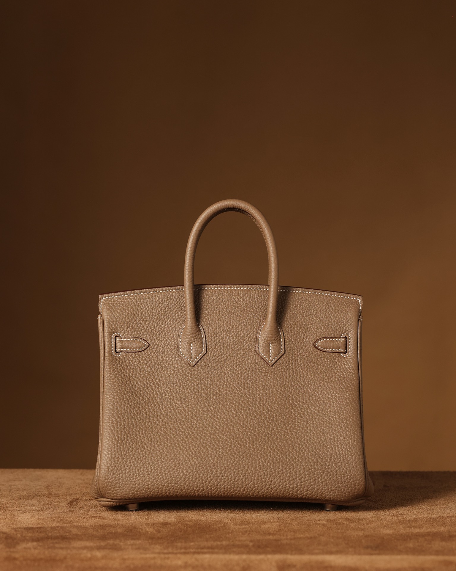 Hermès Birkin 25 Etoupe Togo Leather Palladium/Silver Hardware (100% Handmade)