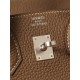 Hermès Birkin 25 Etoupe Togo Leather Palladium/Silver Hardware (100% Handmade)