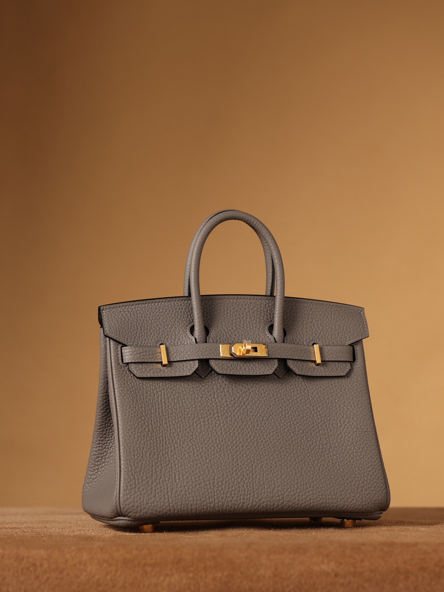 Hermès Birkin 25 Gris Meyer Togo Leather Gold Hardware (100% Handmade)